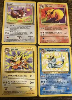 Pokemon Vintage Eevee Evolution Lot Jungle Set NM No Holo WOTC - Image 1