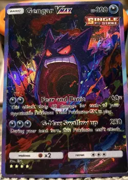 Pokemon Gengar VMAX Single Strike Card Fan Art HP320 - Image 1