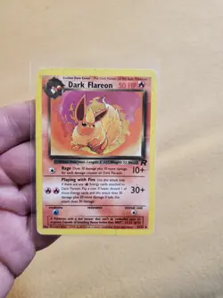 Pokemon Dark Flareon 35/82 Team Rocket Uncommon 2000 mod play w toploader - Image 1