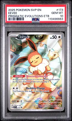 2025 POKEMON SVP EN-SV BLACK STAR PROMO #173 EEVEE PSA 10 - Image 1