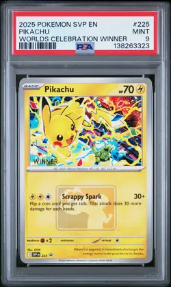 2025 POKEMON SVP EN-SV BLACK STAR PROMO #225 PIKACHU PSA 9 - Image 1