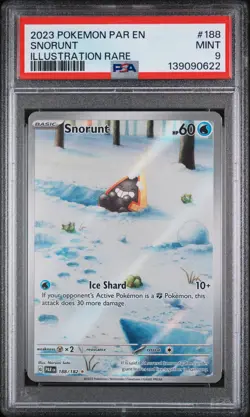 2023 POKEMON PAR EN-PARADOX RIFT ILLUSTRATION RARE #188 SNORUNT PSA 9 - Image 1