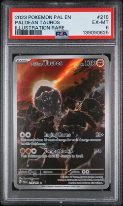 2023 POKEMON PAL EN-PALDEA EVOLVED ILLUSTRATION RARE #218 PALDEAN TAUROS PSA 6 - Image 1
