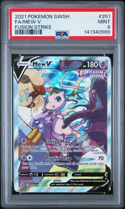 2021 POKEMON SWORD & SHIELD FUSION STRIKE #251 FULL ART/MEW V PSA 9 - Image 1