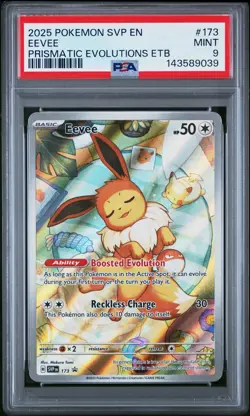 2025 POKEMON SVP EN-SV BLACK STAR PROMO #173 EEVEE PSA 9 - Image 1