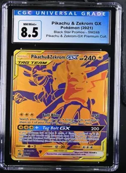 Pokemon Pikachu & Zekrom GX 2021 Black Star Promos SM248 CGC 8.5 - Image 1