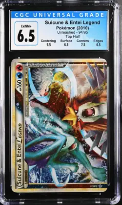 Pokemon 2010 Suicune & Entei LEGEND Holo Top Half Unleashed #94 CGC 6.5 - Image 1