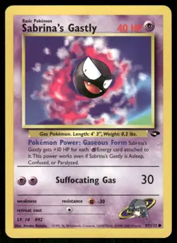 Pokemon Tcg Sabrina's Gastly #97 Pokemon Gym Challenge NM - Image 1