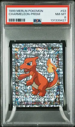 PSA 8 NM/MT 1999 MERLIN POKEMON #S3 CHARMELEON-PRISM - Image 1