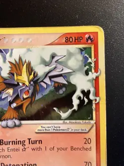 Pokemon Card-Entei-Gold Star-Holo-Unseen Forces-113/115-ENG-LP - Image 4