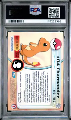 1999 TOPPS POKEMON TV FOIL #4 CHARMANDER PSA 3 - Image 2
