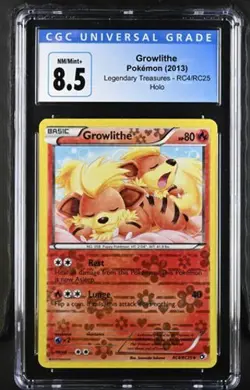 Pokemon Growlithe 2013 Legendary Treasures RC4/RC25 Radiant Coll. Holo CGC 8.5 - Image 1
