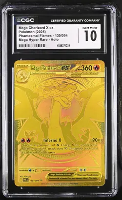 MEGA CHARIZARD X EX Phantasmal Flames Mega Hyper Rare #130 CGC 10 Pokemon - Image 1