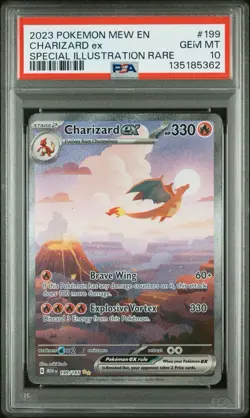 Pokemon TCG Charizard EX 199/165 Scarlet & Violet 151 English Card PSA 10 - Image 1