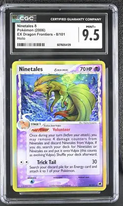 CGC 9.5 MINT+ Ninetales 2006 EX Dragon Frontiers 8/101 Holo Pokemon Card - Image 1