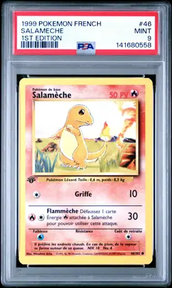 1999 POKEMON FRENCH 1ST EDITION #46 SALAMECHE PSA 9 - Image 1