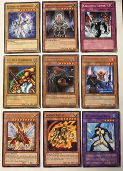 Yugioh Elemental HERO Neos, Right Arm Of The Forbidden One, and 70 more card lot - Image 1