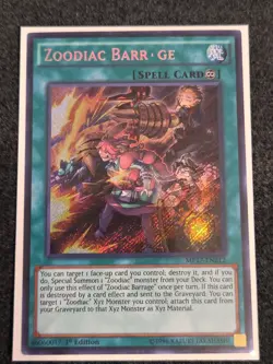 *Misprint* Yugioh Zoodiac Barrage MP17-EN212 Secret Rare 1st Ed NM - Image 1