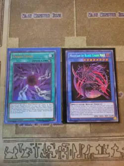 YUGIOH MAGICIAN OF BLACK CHAOS MAX TN19 SECRET + CHAOS FORM DUPO ULTRA 1ST ED NM - Image 1