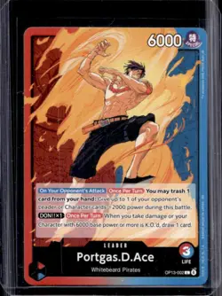 2022 One Piece Carrying On His Will Portgas D Ace Leader #OP13-002 - Image 1