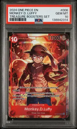 2024 ONE PIECE PROMOS TREASURE BOOSTERS SET #006 MONKEY D. LUFFY PSA 10 - Image 1