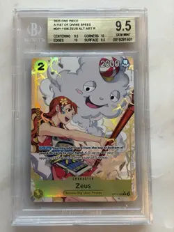 2025 One Piece Fist of Divine Speed #OP1106 Zeus Alt Art R BGS Gem Mint - Image 1