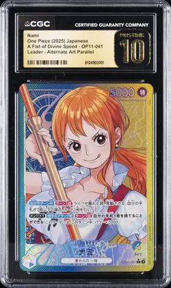 2025 ONE PIECE JPN A FIST OF DIVINE SPEED ALT ART #OP11-041 NAMI CGC 10 PRISTINE - Image 1