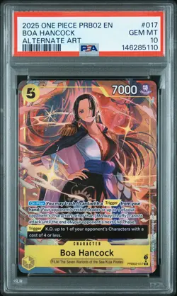2025 ONE PIECE PRB02-PREMIUM BOOSTER ALTERNATE ART #017 BOA HANCOCK PSA 10 - Image 1