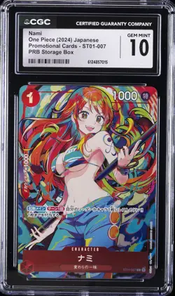 2024 ONE PIECE JPN PROMO CARDS PRB STORAGE BOX #ST01-007 NAMI CGC 10 GEM MINT - Image 1