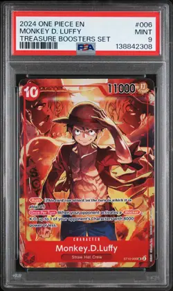 2024 ONE PIECE PROMOS TREASURE BOOSTERS SET #006 MONKEY D. LUFFY PSA 9 - Image 1