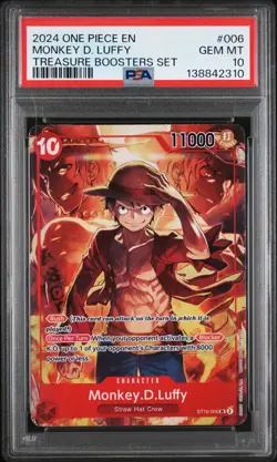 2024 ONE PIECE PROMOS TREASURE BOOSTERS SET #006 MONKEY D. LUFFY PSA 10 - Image 1