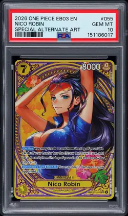 2026 ONE PIECE EB03-ONE PIECE HEROINES EDITION SPECIAL AA #055 NICO ROBIN PSA 10 - Image 1