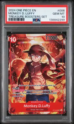 2024 ONE PIECE PROMOS TREASURE BOOSTERS SET #006 MONKEY D. LUFFY PSA 10 - Image 1
