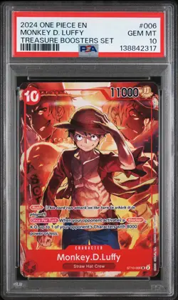 2024 ONE PIECE PROMOS TREASURE BOOSTERS SET #006 MONKEY D. LUFFY PSA 10 - Image 1