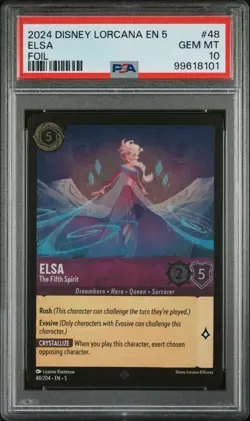2024 DISNEY LORCANA EN 5-SHIMMERING SKIES FOIL ELSA - THE FIFTH SPIRIT PSA 10 - Image 1
