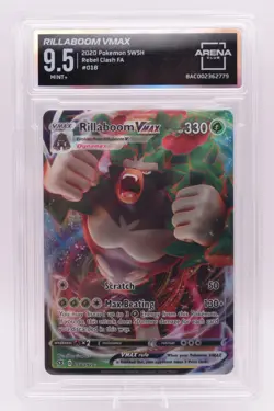 Rillaboom VMAX 018/192 Rebel Clash FA | Arena Club 9.5 Mint+ | Pokemon Card - Image 1
