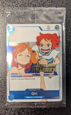 Pre-Release Winner Card Girl P-096 OP14 / EB04 SEALED One Piece - Image 1