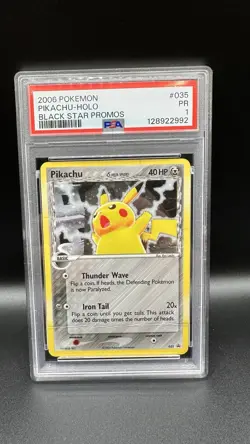 2006 Pokemon Pikachu Holo Black Star Promo Card #35 PSA 1 Poor HALF SWIRL POP 14 - Image 1