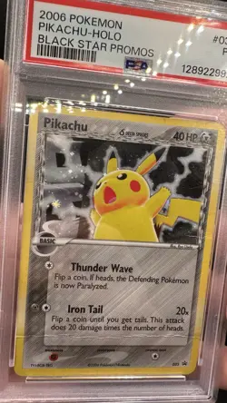 2006 Pokemon Pikachu Holo Black Star Promo Card #35 PSA 1 Poor HALF SWIRL POP 14 - Image 4