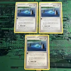 Holon Lake 87/110 EX Holon Phantoms Pokemon Card Trainer Stadium Moderate Play 3 - Image 1