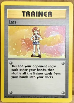 Lass 75/102 Base Set Unlimited Rare Trainer Card 1999 Vintage Pokemon TCG - Image 1