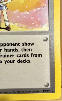 Lass 75/102 Base Set Unlimited Rare Trainer Card 1999 Vintage Pokemon TCG - Image 4