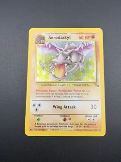 1999 Pokemon Card Fossil Aerodactyl #1/62 Rare Holo WOTC - Image 3