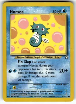 Horsea 062/111 Neo Genesis LP Pokemon Card TCG - Image 1