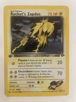 Rocket's Zapdos 1st Edition 12/64 Jungle Holo Rare Pokemon Card WOTC - Image 3