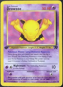 Drowzee 54/82 Team Rocket Regular 1st Edition - Pokemon Card - Image 1