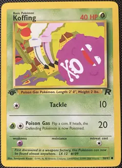 Koffing 58/82 Team Rocket Regular 1st Edition - Pokemon Card - Image 1