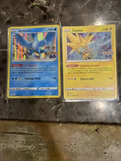 Pokemon TCG Zapdos Holo Rare Articuno Holo Rare Legendary Birds Pokemon Go Cards - Image 1