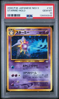 POKEMON 2000 STARMIE-HOLO JAPANESE NEO 3 #121 PSA 10 - Image 1