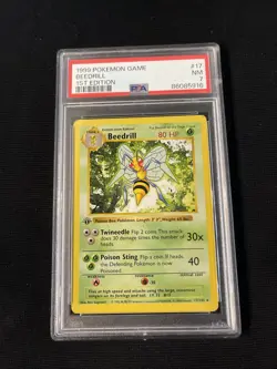 1999 Pokemon Game Beedrill 1st edition #17 PSA 7 NM - Image 1